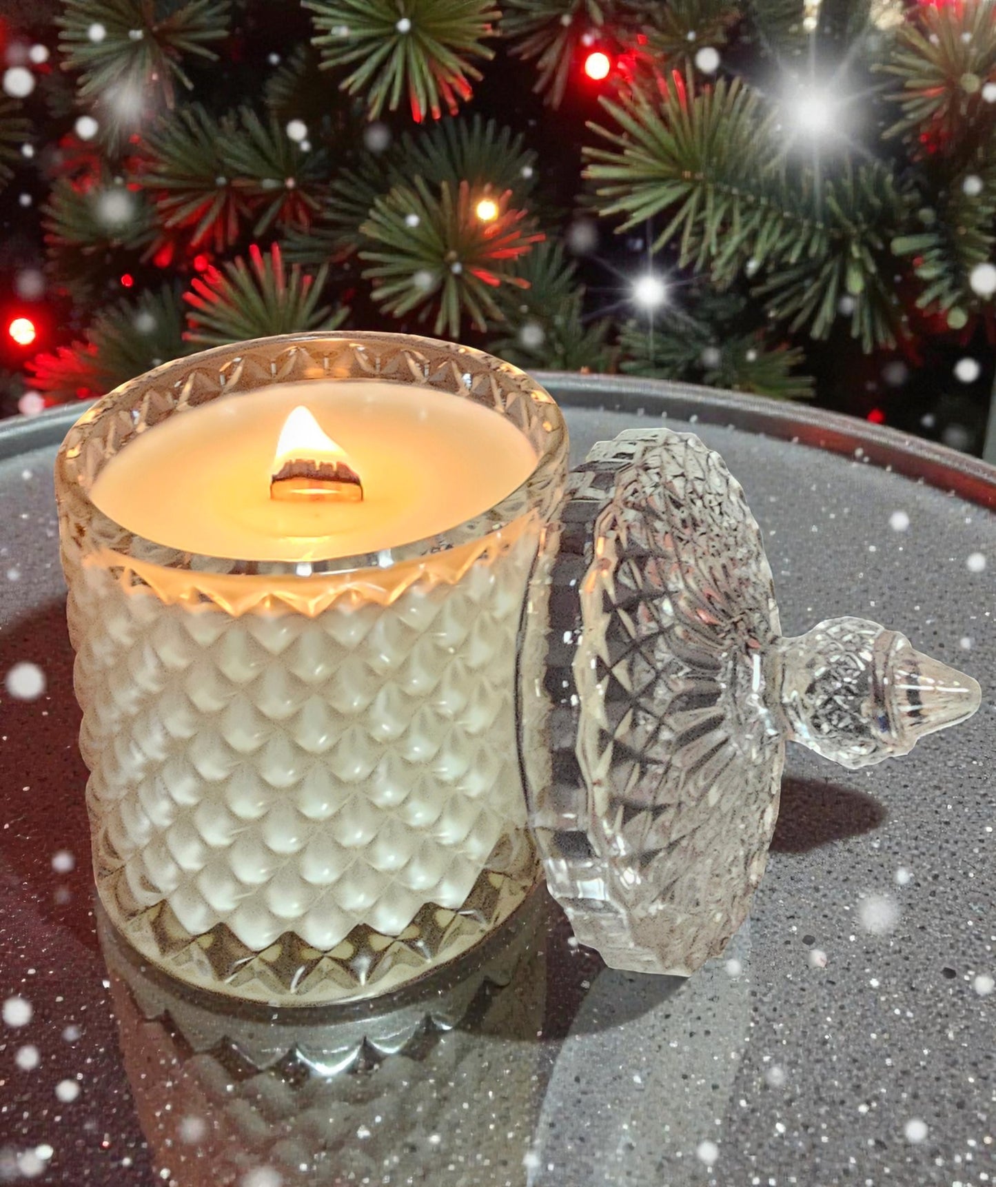 Diamond-cut Candle - Sparkling Snowflake