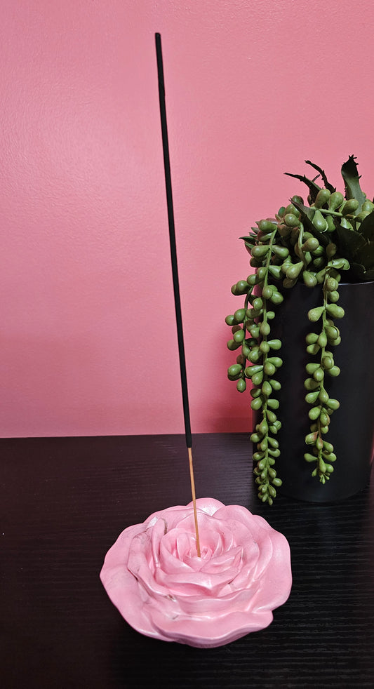 Stone Bloom Incense Holder - Rose