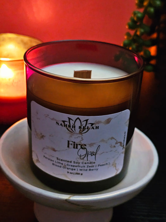 9 oz Wood Wick Candle - Fire Opal