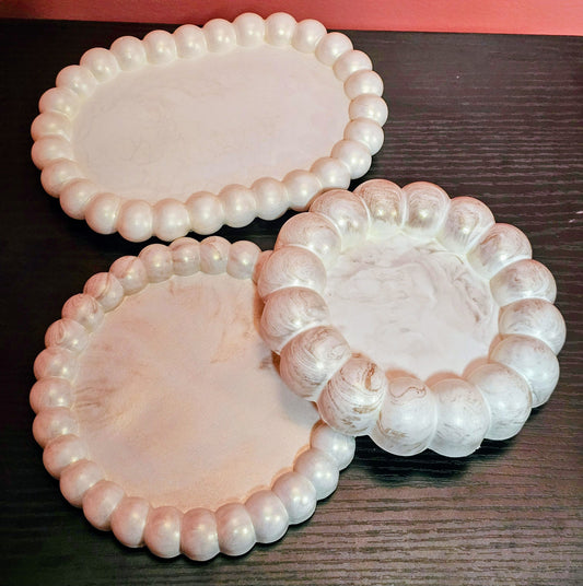 Marbled Bubble Stone Trays