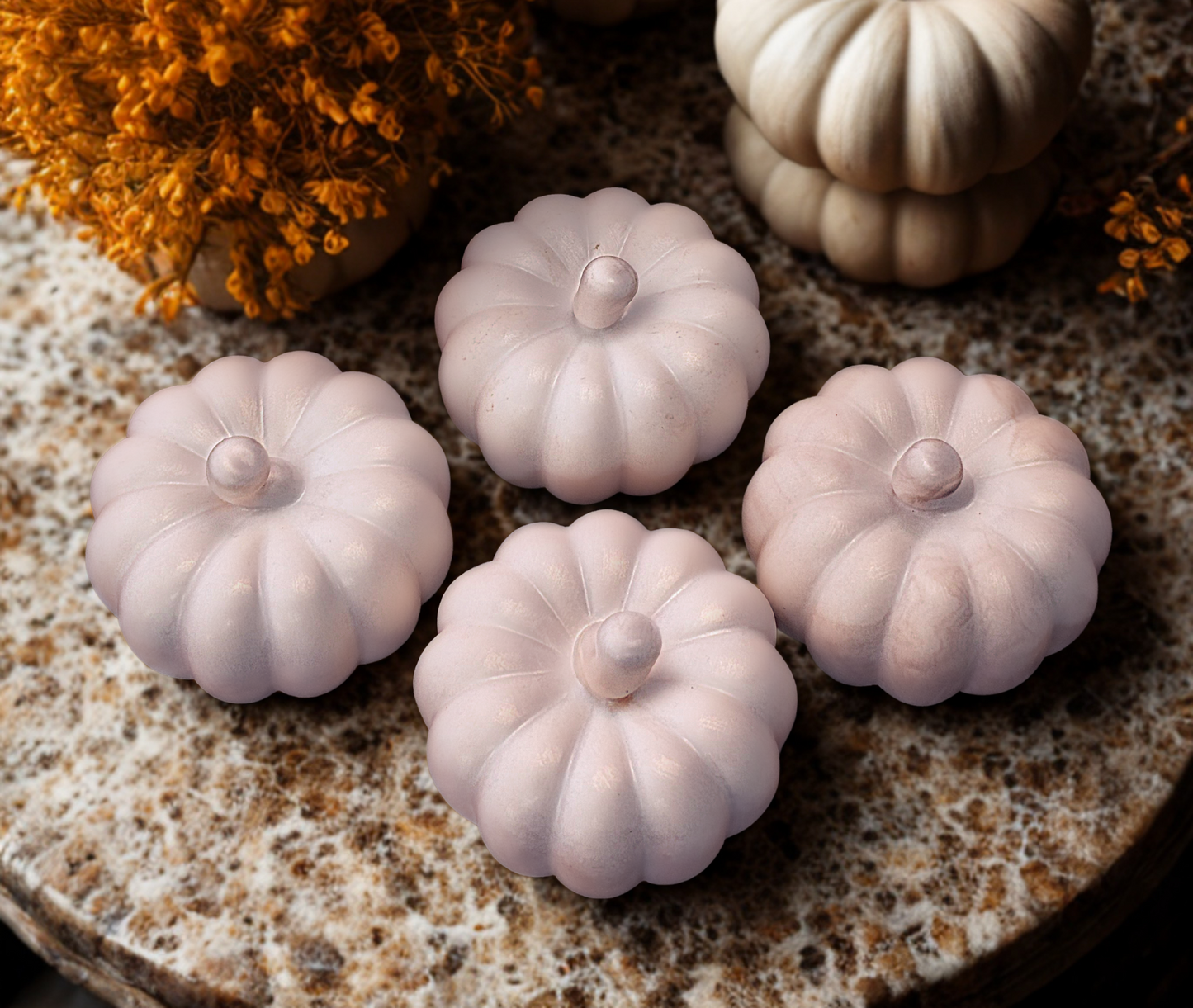 White Pumpkin Figurine- Set of 2