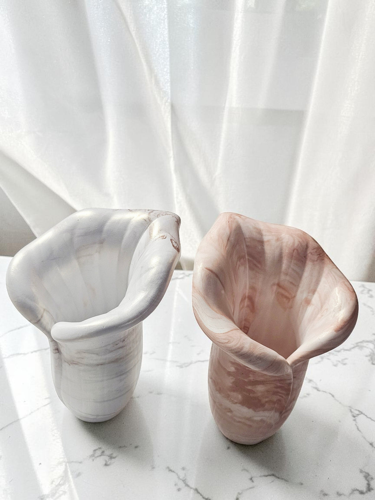 Stone Calla Flame Candle Holder
