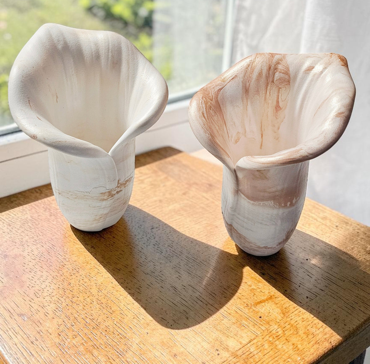 Stone Calla Flame Candle Holder